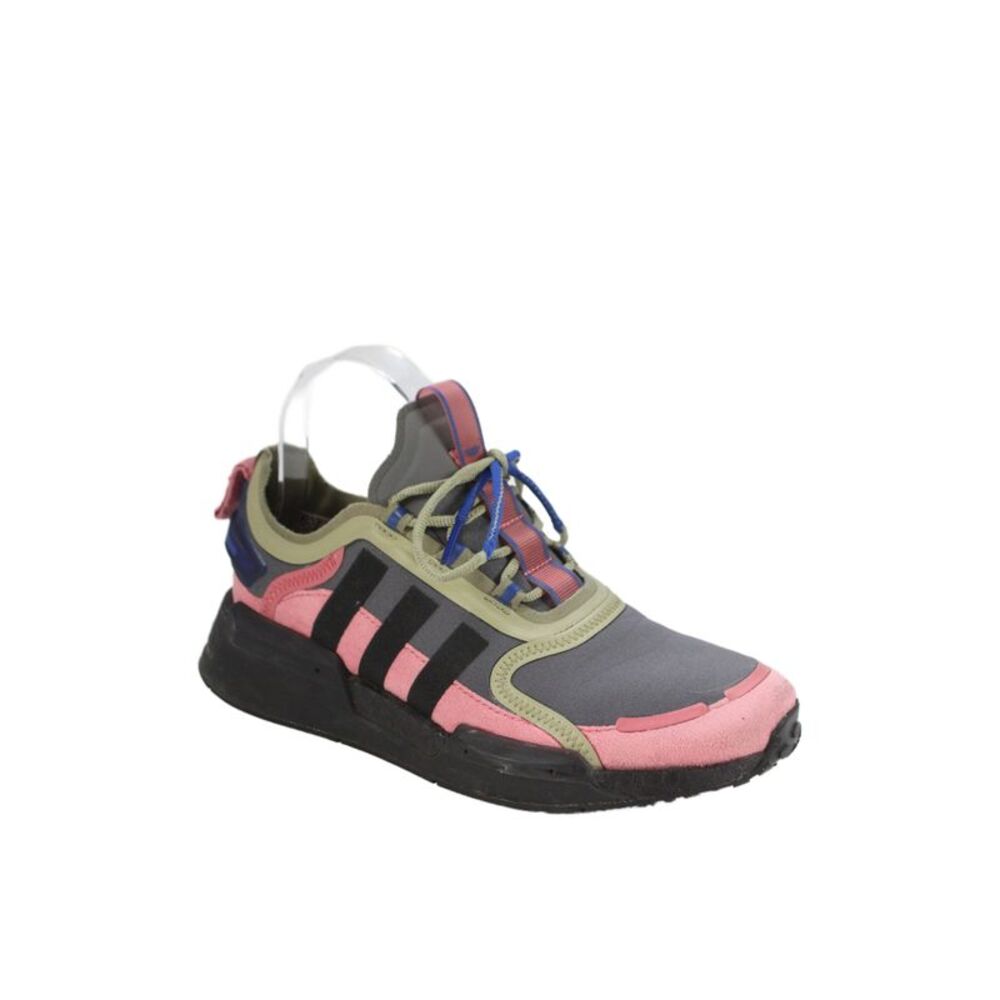 Adidas Womens Lace Up Neoprene Suede Logo Sneakers Gray Pink Size 7.5